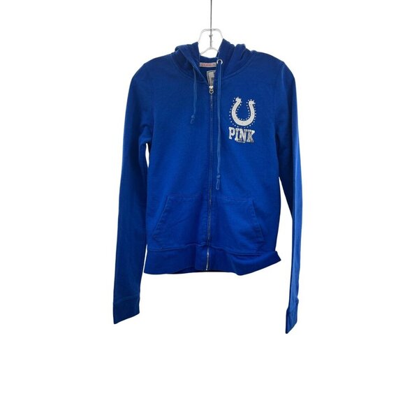 PINK Victoria's Secret Womens Full Zip Indianapolis Colts Hoodie Size Medium - Picture 1 of 8